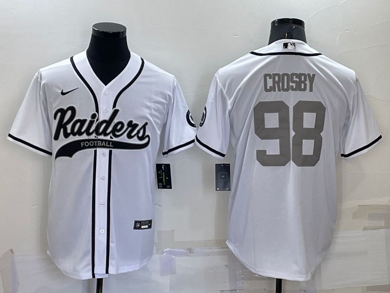 Men Oakland Raiders 98 Crosby White 2022 Nike Co branded NFL Jersey